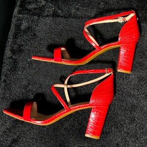 Kelly & Katie Daton Croc Print Faux Leather Sandal